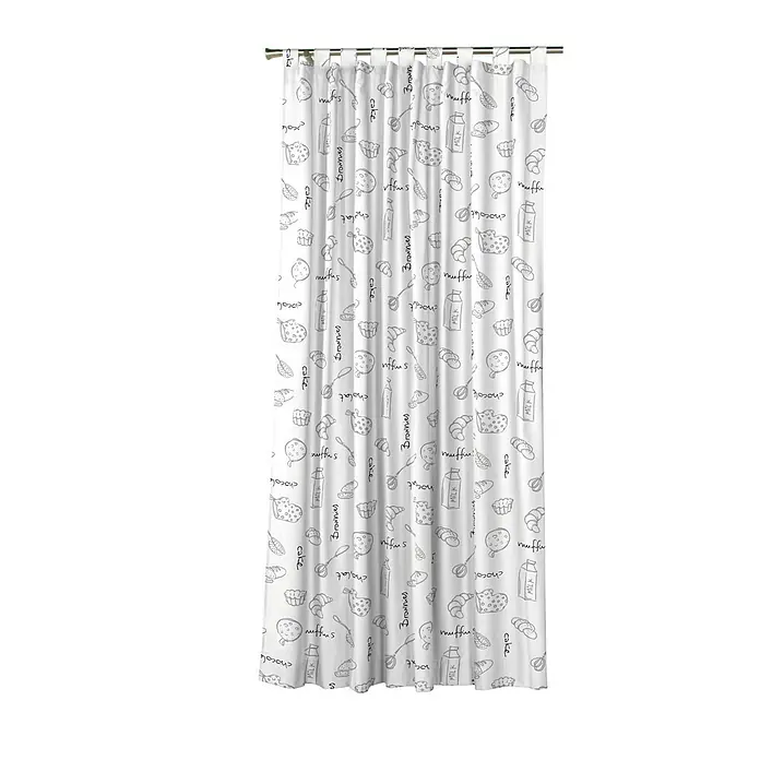 Visillo para ventana Cake - 140 x 270 cm, 100% poliéster, Blanco/Negro