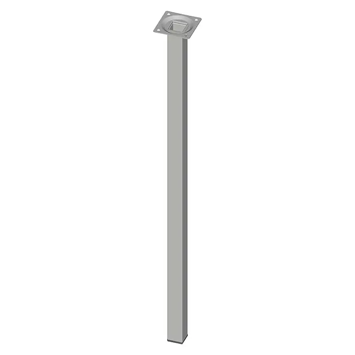 Element System Pata de tubo de acero cuadrangular - L x An x Al: 25 x 25 x 600 mm, Aluminio blanco
