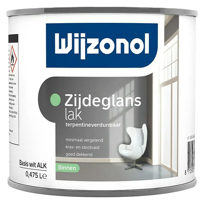 Wijzonol Lakverf Zijdeglans - 475 ml, Zijdeglans - Vooraanzicht