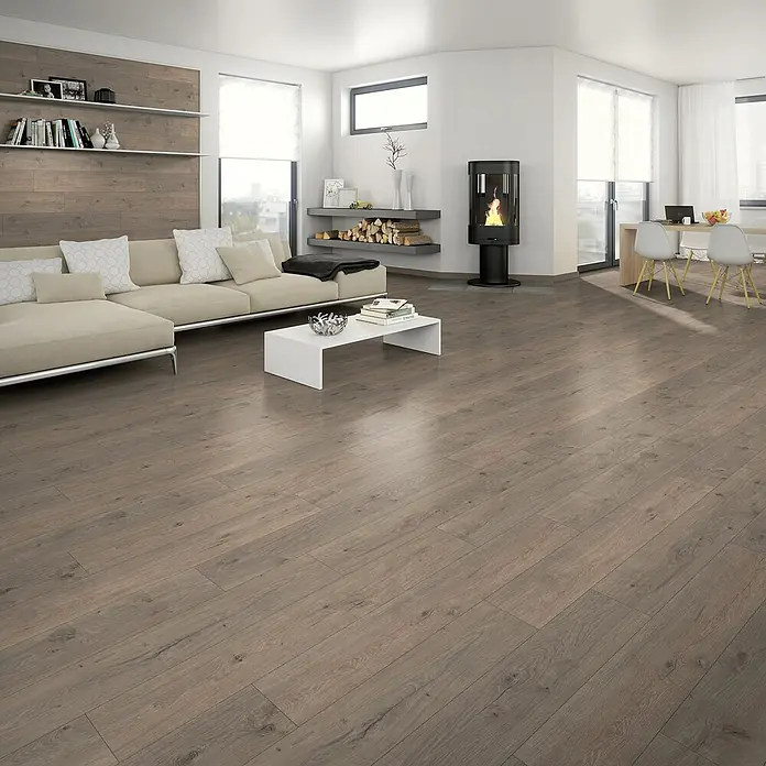 Laminat Cantaris Eiche grau - 1.292 x 193 x 7 mm, Landhausdiele - Stimmungsaufnahme