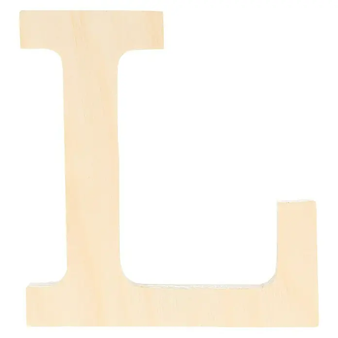 Artemio Letra de madera - Motivo: L, L x An x Al: 11,5 x 1 x 11,5 cm, Madera