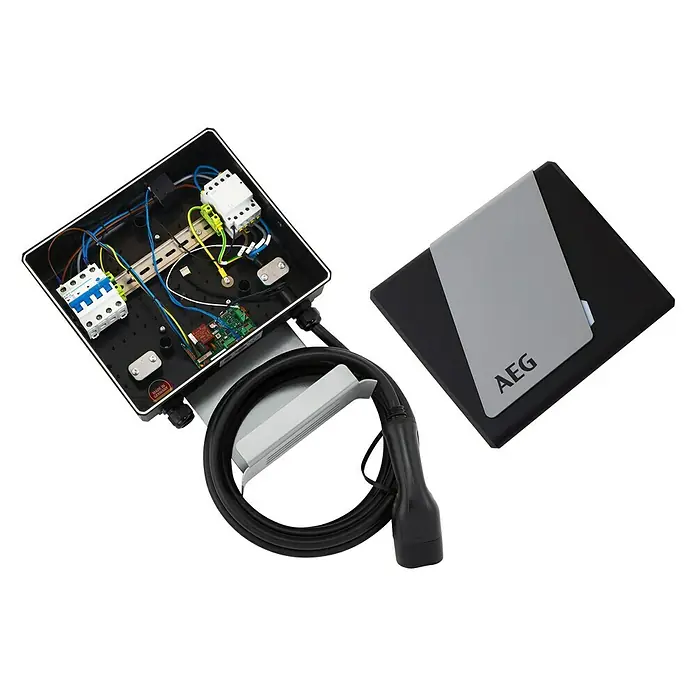 AEG E-Auto Ladestation Wallbox WB 11 PRO - Ladeleistung: 11 kW - Diagonale Ansicht