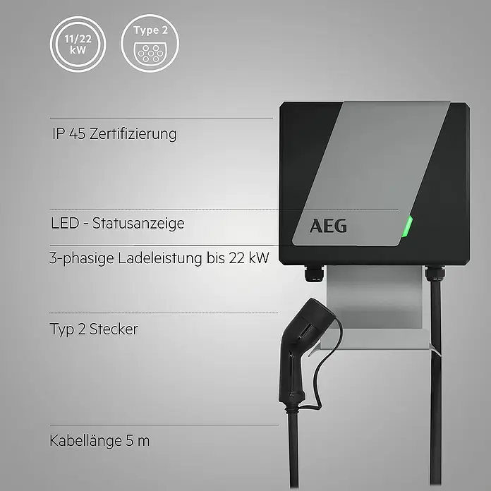AEG E-Auto Ladestation Wallbox WB 22 - Ladeleistung: 22 kW - Informationsansicht