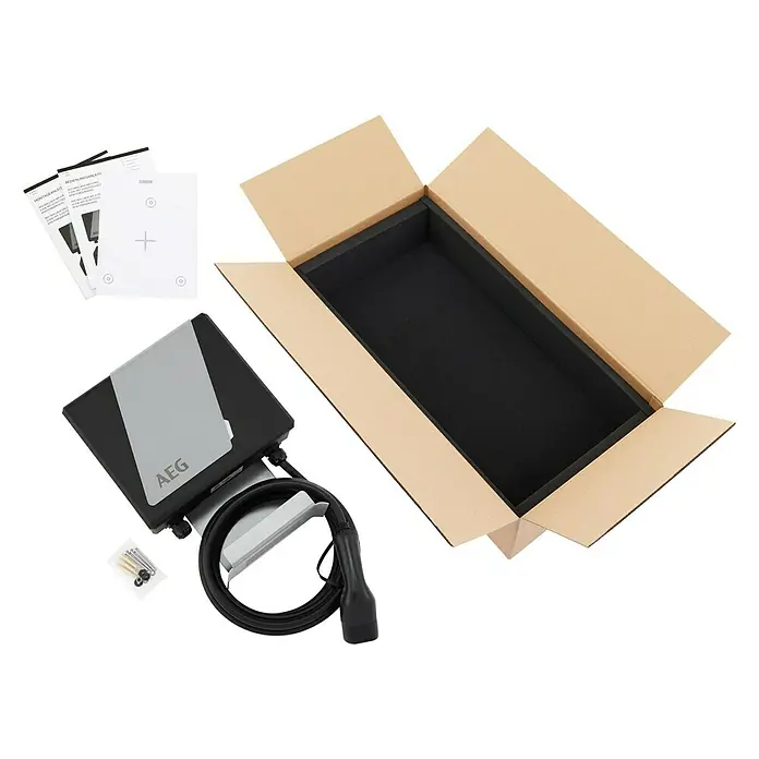 AEG E-Auto Ladestation Wallbox WB 11 PRO - Ladeleistung: 11 kW - Diagonale Ansicht