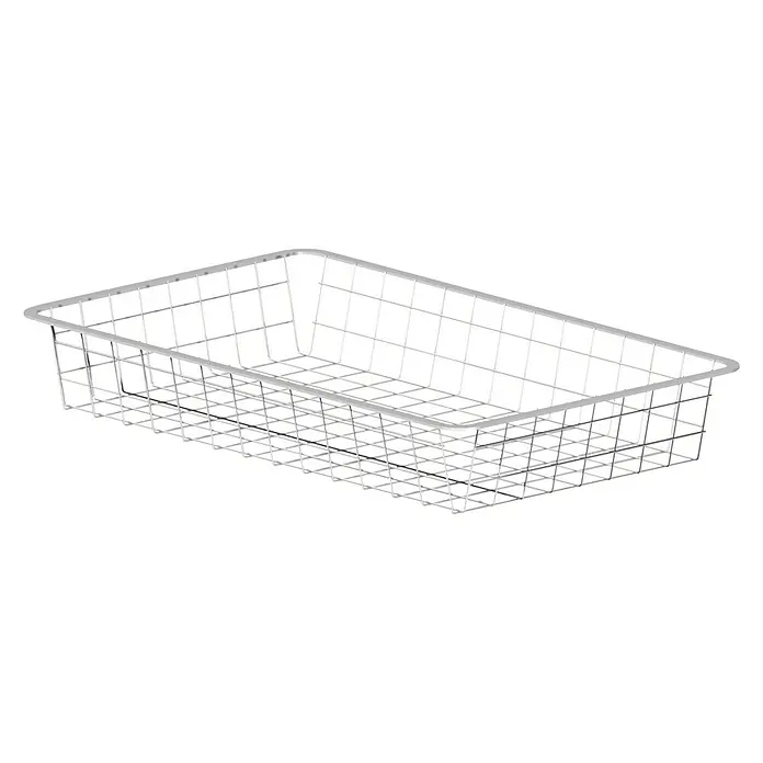 Lundbergs Drahtkorb - L x B x H: 527 x 427 x 85 mm, Weiß, Geeignet für: Bekleidung - Vorderansicht