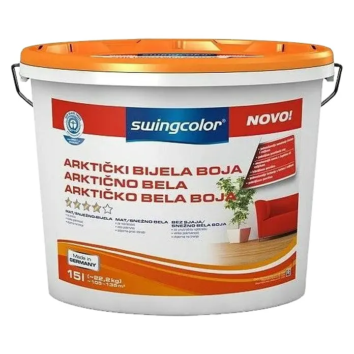 swingcolor Unutarnja disperzijska boja - Snježno bijele boje, 15 l - Pogled sprijeda