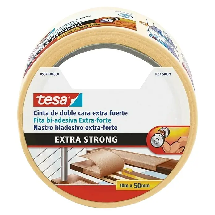 Tesa Dvostruka ljepljiva traka - 10 m x 50 mm - Pogled sprijeda
