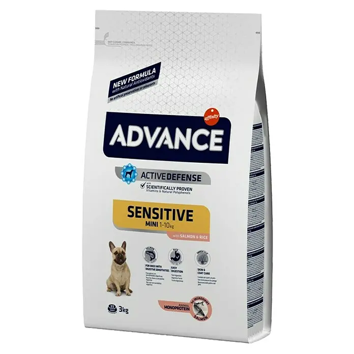 Affinity Advance Pienso seco para perros Mini Sensitive - 3 kg, Salmón - Vista angular