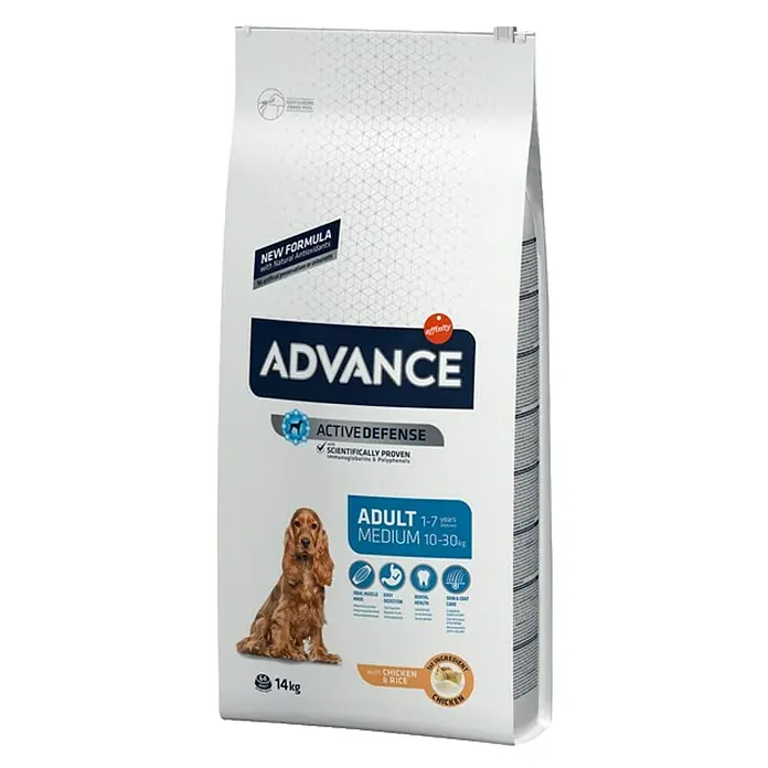 Affinity Advance Pienso seco para perros Adult Medium - 14 kg, Pollo y arroz - Vista angular