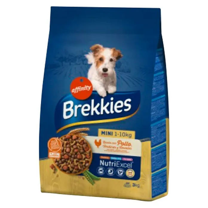 Affinity Brekkies Pienso seco para perros Adult MIni - 3 kg, Pollo - Vista angular