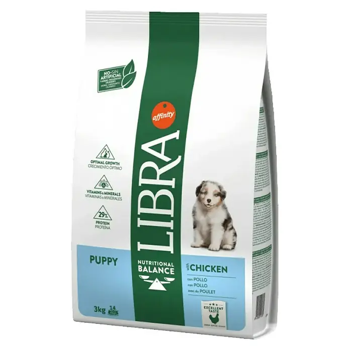 Affinity Libra Pienso seco para perros Puppy - 3 kg, Pollo - Vista angular