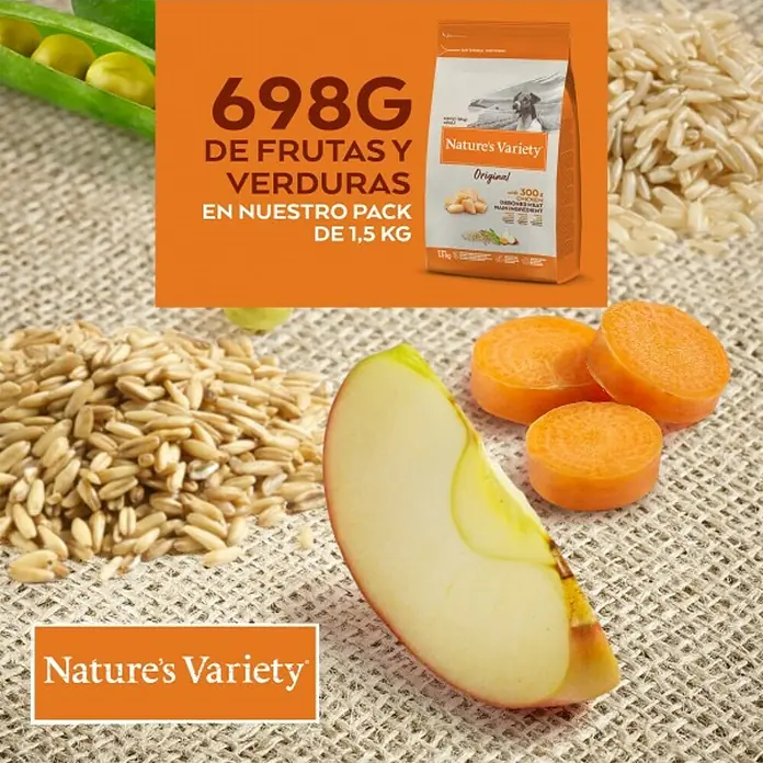 Nature's Variety Pienso seco para perros Original Adult Mini - 1,5 kg, Pollo - Información del producto