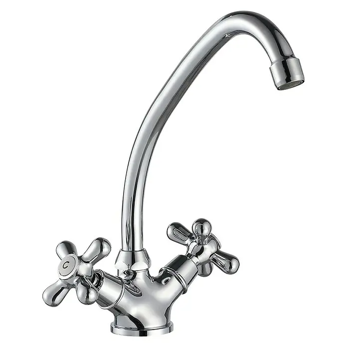 Rousseau Grifo de cocina Retrosol - Cromo, Brillante, Caño alto