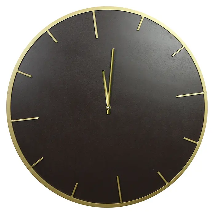 Wanduhr rund - Braun, Durchmesser: 60 cm - Vorderansicht
