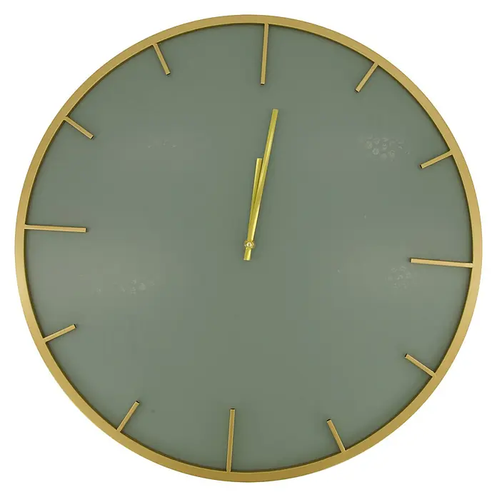 Wanduhr rund - Mintgrün, Durchmesser: 60 cm - Vorderansicht