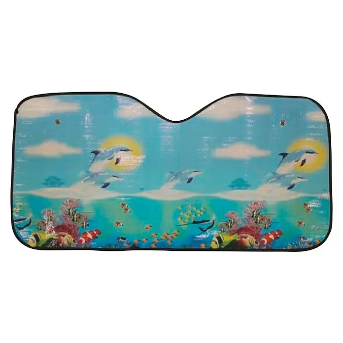 Sjenilo za prozore za automobil - 130 x 60 cm, Plave boje - Pogled sprijeda