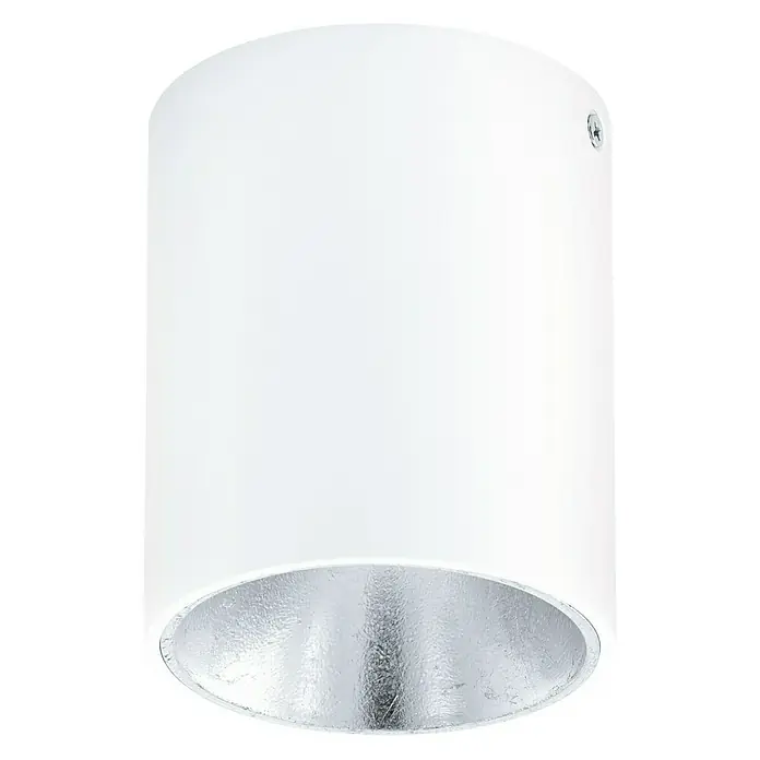 Eglo Plafón LED redondo Polasso - 3,3 W, Ø x Al: 100 mm x 120 cm, Blanco/Plateado, Blanco cálido