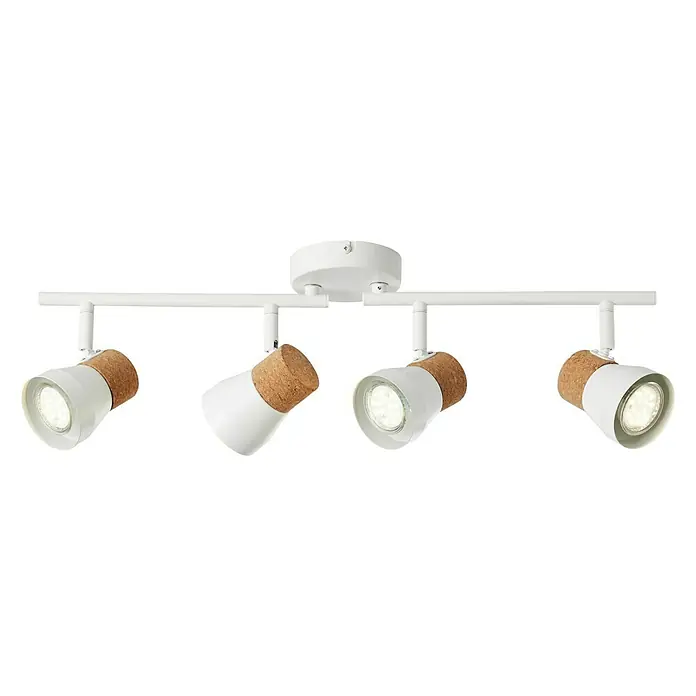 Brilliant Moka Deckenstrahler - 10 W, L x B x H: 10 x 61 x 16,5 cm, Weiß, GU10, 4 Stk. - Vorderansicht