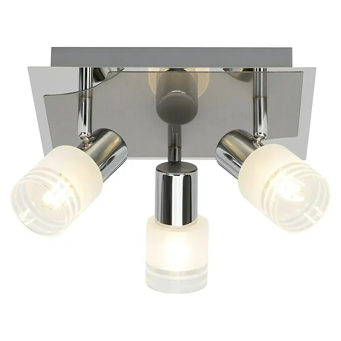 Brilliant Moka Deckenstrahler - 4 W, L x B x H: 30,5 x 30,5 x 14,5 cm, Eisen/Chrom, E14, 3 Stk. - Ansicht von unten