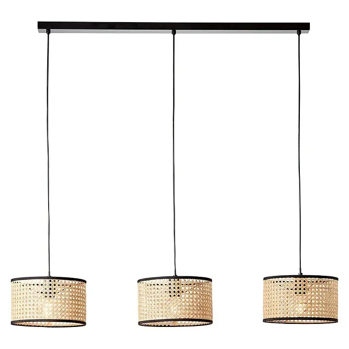 Brilliant Wiley Pendelleuchte - 52 W, L x B x H: 25 x 110 x 120 cm, Schwarz, E27 - Vorderansicht