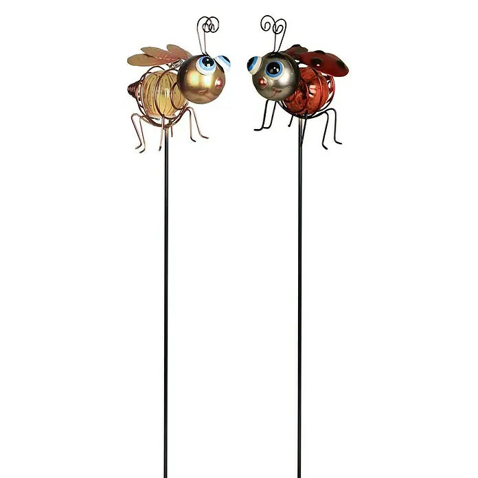 Solarleuchte Biene/Marienkäfer - Höhe: 74 cm, Rot, Gelb, Solarbetrieben - Detailaufnahme