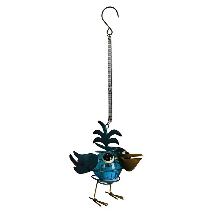Luxform LED-Solar-Dekoleuchte Vögel - Blau, Gelb, Rot, L x B x H: 6,5 x 14,5 x 26 cm - Vorderansicht
