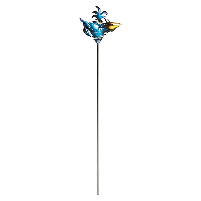 Luxform LED-Solar-Dekoleuchte Vögel - Blau, Gelb, Rot, L x B x H: 6,5 x 14,5 x 66 cm - Diagonale Ansicht