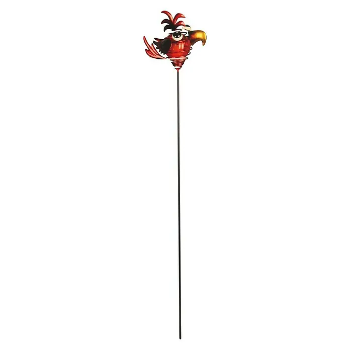 Luxform LED-Solar-Dekoleuchte Vögel - Blau, Gelb, Rot, L x B x H: 6,5 x 14,5 x 66 cm - Vorderansicht