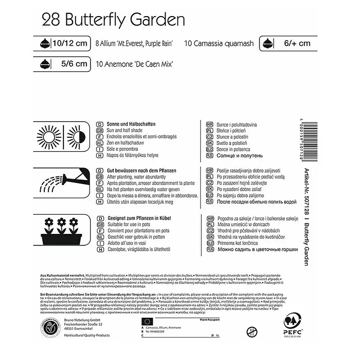 Kiepenkerl Sommerblumenzwiebel-Mix Butterfly Garden - 28 Stk. - Rückansicht