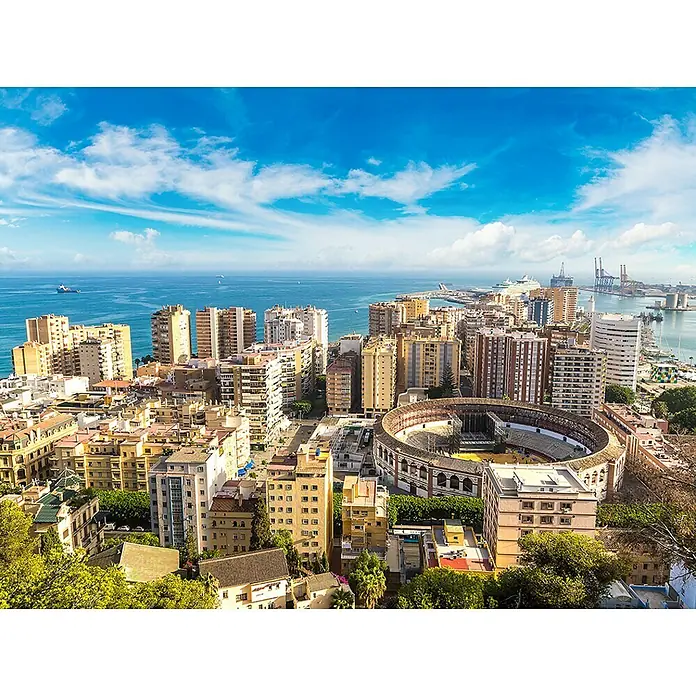 Póster Málaga - Vista Aerea Mar, An x Al: 80 x 60 cm - Foto ambiente