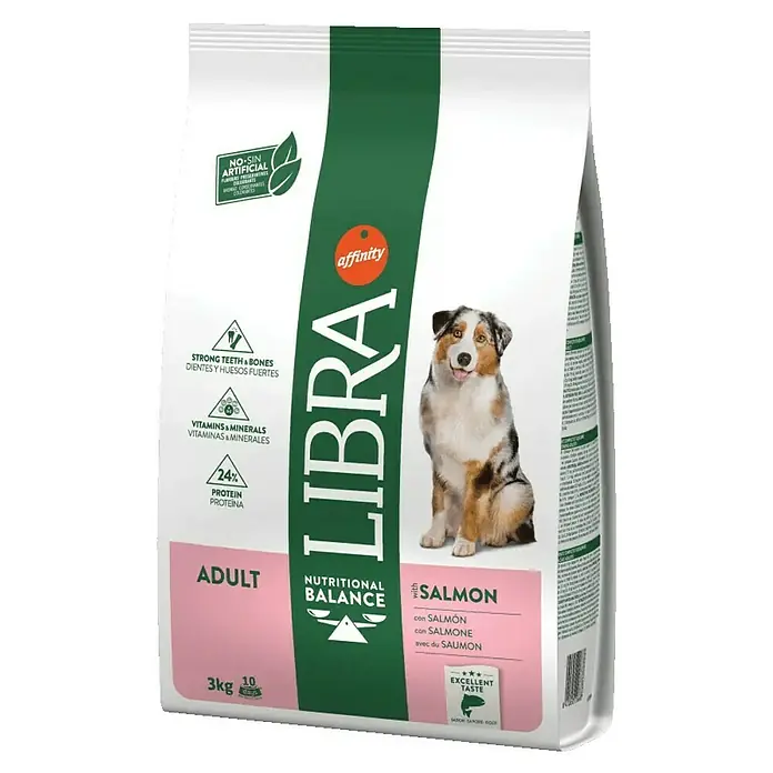 Affinity Libra Pienso seco para perros Adult - 3 kg, Salmón - Vista angular