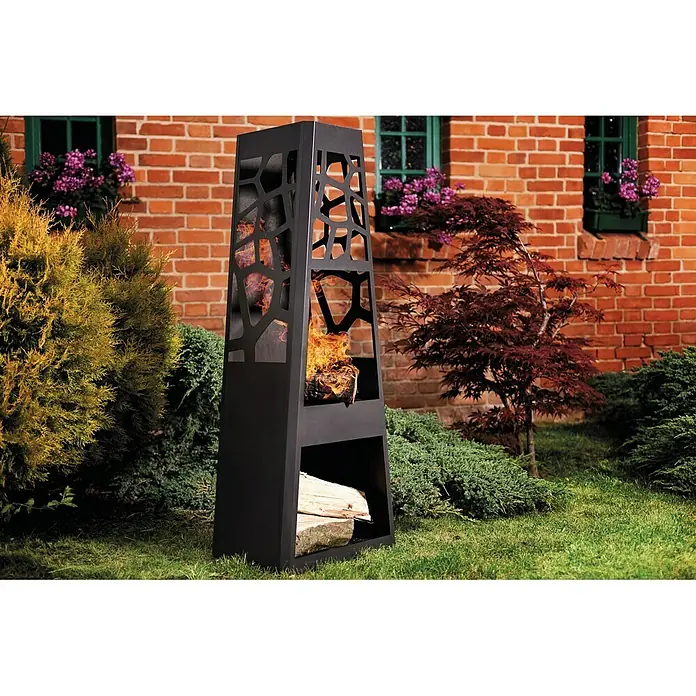 Dobar Gartenkamin - 48 x 30,5 x 124 cm, Stahl, Matt - Stimmungsaufnahme