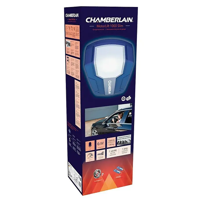 Chamberlain Garagedeuraandrijving MotorLift 1000 Slim - Poortoppervlak: Max. 13,5 m², Trekkracht: Max. 1.000 N - Zijaanzicht links