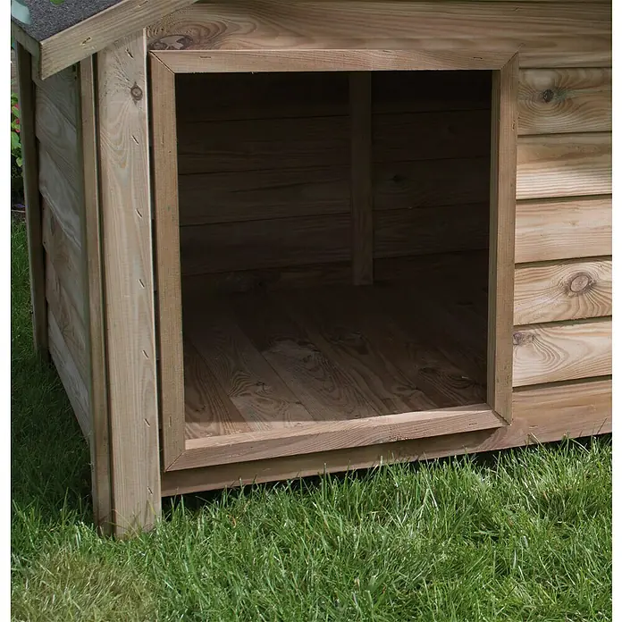 Forest-Style Caseta para perro Willow M - Natural, 120 x 114 x 100 cm, Madera de pino - Primer plano