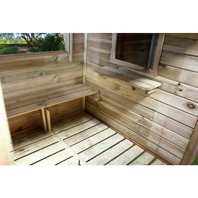 Forest-Style Caseta infantil Hacienda - 181 x 243 x 175 cm, Natural - Foto ambiente