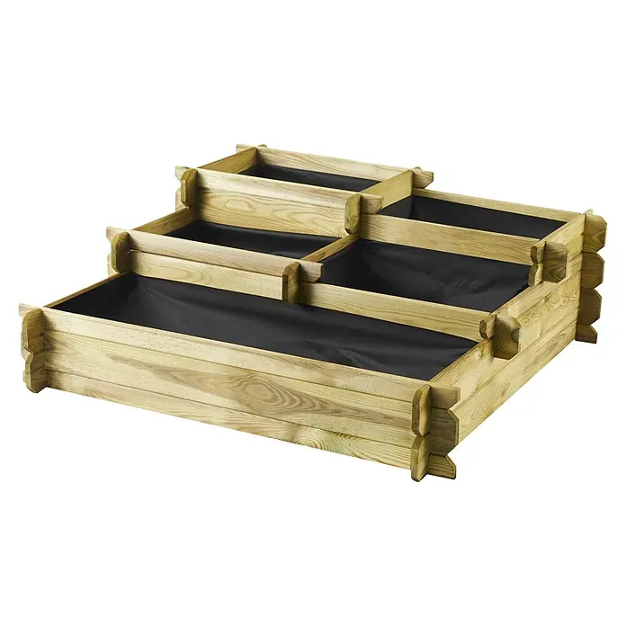 Forest-Style Huerto urbano Angelic - L x An x Al: 100 x 100 x 40 cm, 187 l, Natural - Vista angular