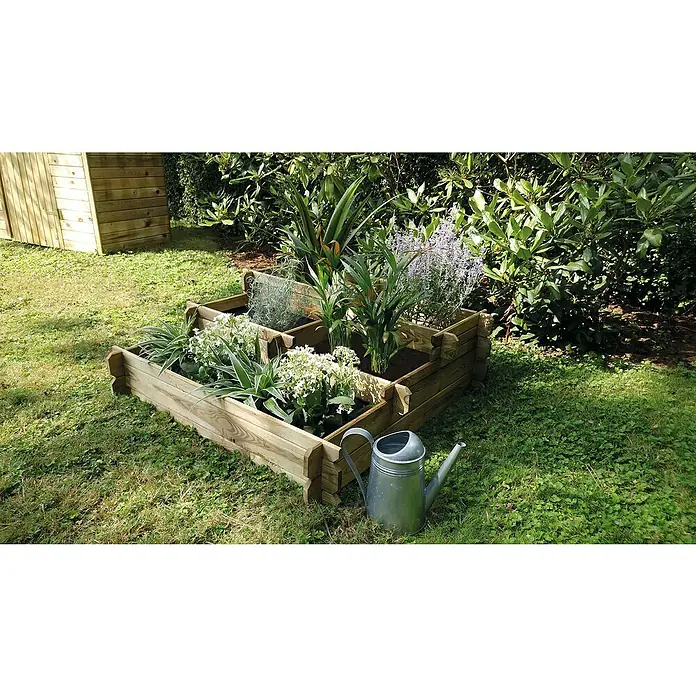 Forest-Style Huerto urbano Angelic - L x An x Al: 100 x 100 x 40 cm, 187 l, Natural - Foto ambiente