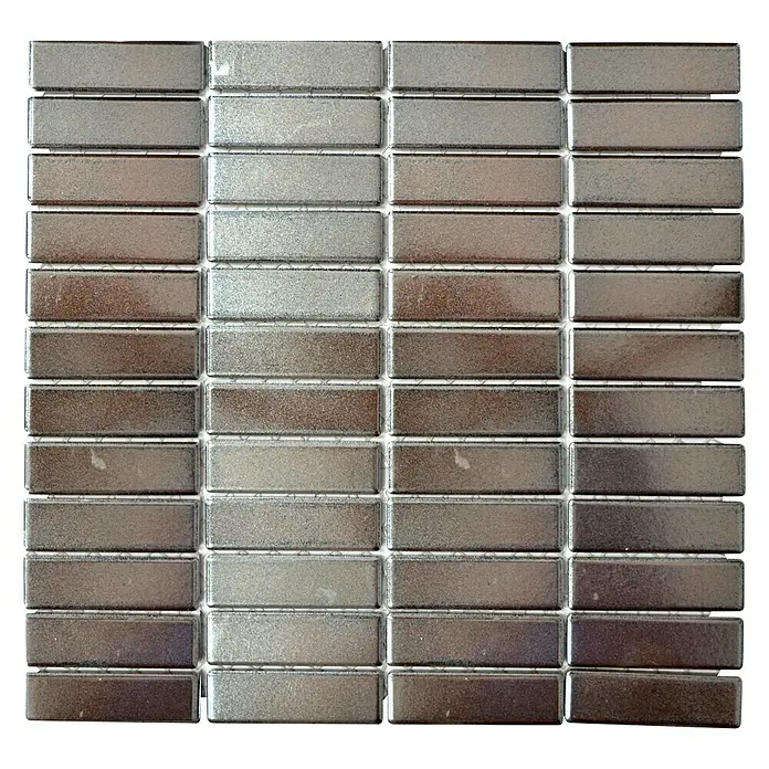 Mosaikfliese Stäbchen Uni ST SILVER - 29,7 x 29 cm, Silber, Matt - Ansicht von oben