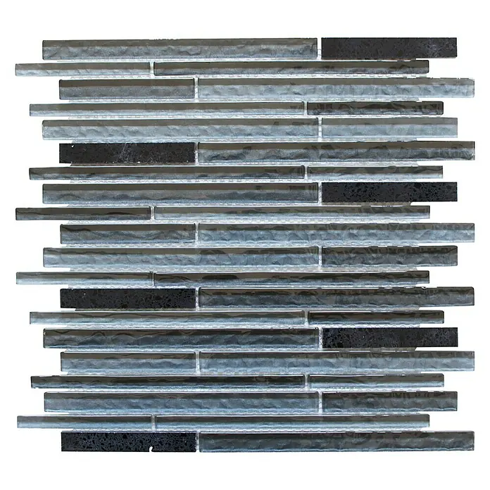 Mosaikfliese Multistick Crystal Mix XCM MS89 - 29,8 x 29,8 cm, Schwarz, Glänzend - Ansicht von oben