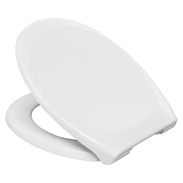 Poseidon Tapa de WC Mahe - Con caída amortiguada, Duroplast, Desmontable, Blanco - Vista de perfil izquierdo