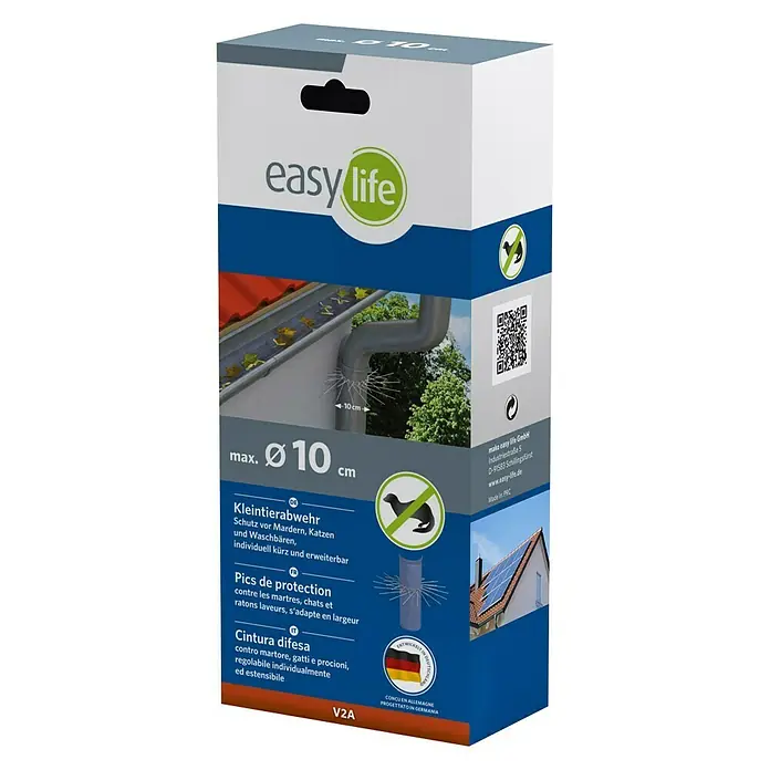 Easy Life Marderschutz - Geeignet für: Fallrohre mit Ø 10 cm, Edelstahl - Vorderansicht