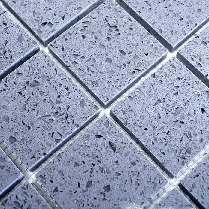 Mosaikfliese Quadrat Artifical XCM ASM43 - 30,5 x 30,5 cm, Grau, Glänzend - Detailaufnahme