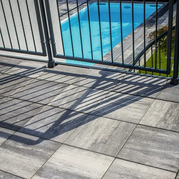 Seesteiner Terrassenplatte Piazza - L x B x S: 40 x 40 x 4 cm, Anthrazit, Beton