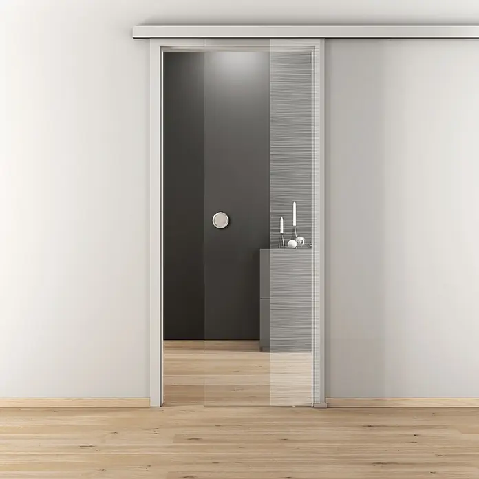 Diamond Doors Glasschiebetür 557 - 935 x 2.058 mm, Einscheibensicherheitsglas (ESG), Klarglas - Stimmungsaufnahme