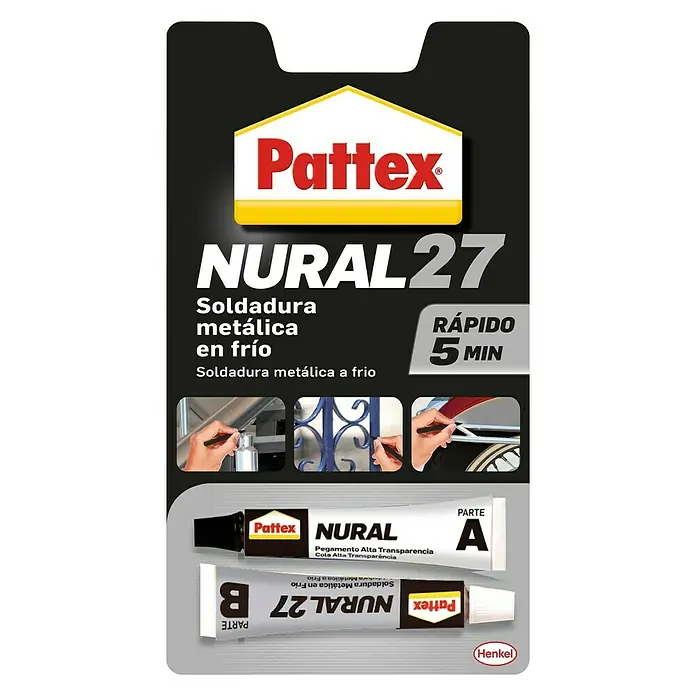 Pattex Adhesivo bicomponente Nural 27 - Gris/Blanco, 11 g