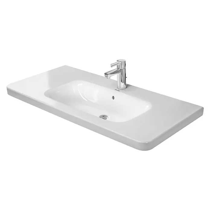 Duravit DuraStyle Waschtisch - 100 x 48 cm, Mit schmutzabweisender Glasur, Hahnloch: Rechts, Mit Überlauf, Weiß - Vorderansicht