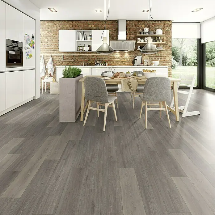 Egger Home Laminaat Palencia eiken grijs - 1.291 x 193 x 8 mm, Planken - Sfeeropname