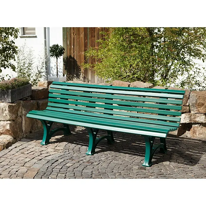 Blome Gartenbank Borkum - 200 cm, PVC, Moosgrün - Stimmungsaufnahme