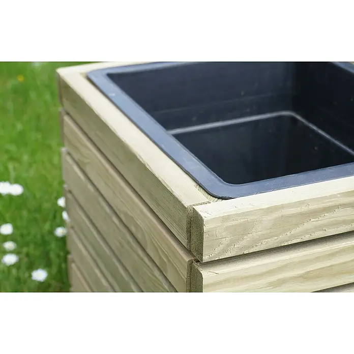 Forest-Style Macetero para plantas Horizon - Dimensiones externas (L x An x Al): 32,5 x 40 x 39,4 cm, Natural - Primer plano
