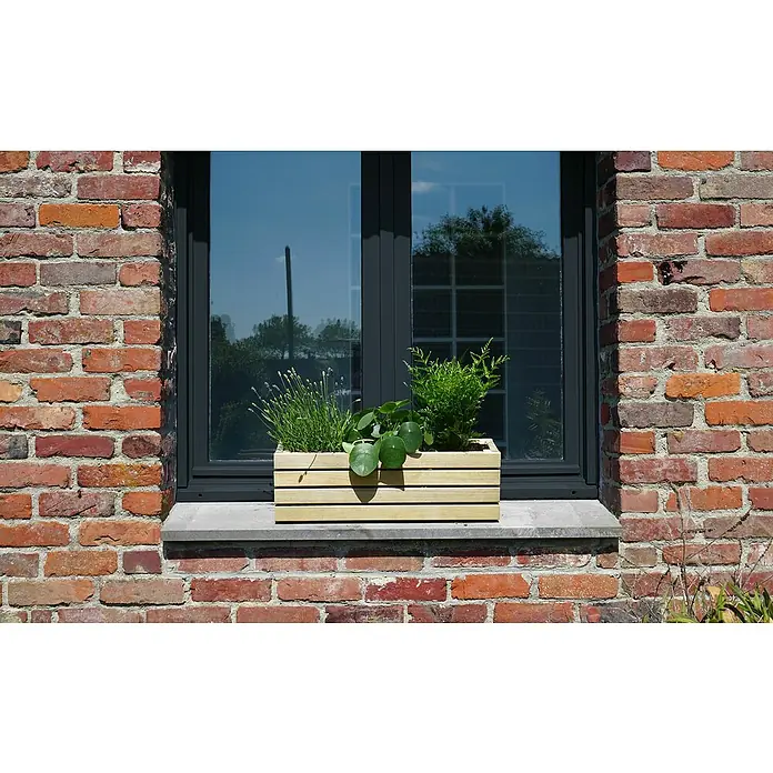 Forest-Style Macetero para plantas Horizon - Dimensiones externas (L x An x Al): 59 x 19 x 19 cm, Madera, Natural - Foto ambiente